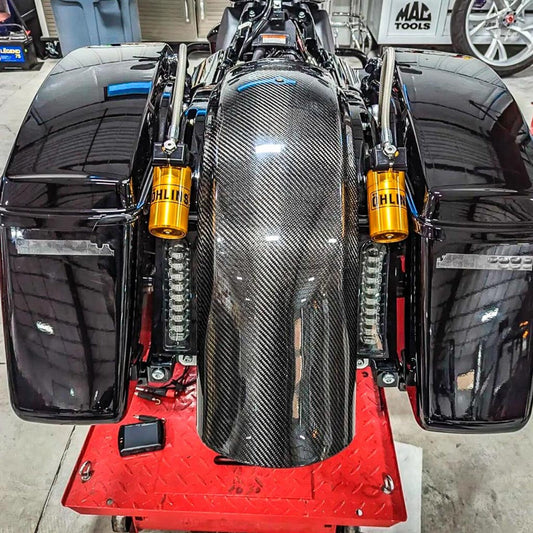 AISKA 3K Real Carbon Fiber Motorcycle Hugger Mudguard Rear Fender for Harley Touring Street Glide Road Glide Ultra Limited FLTRU