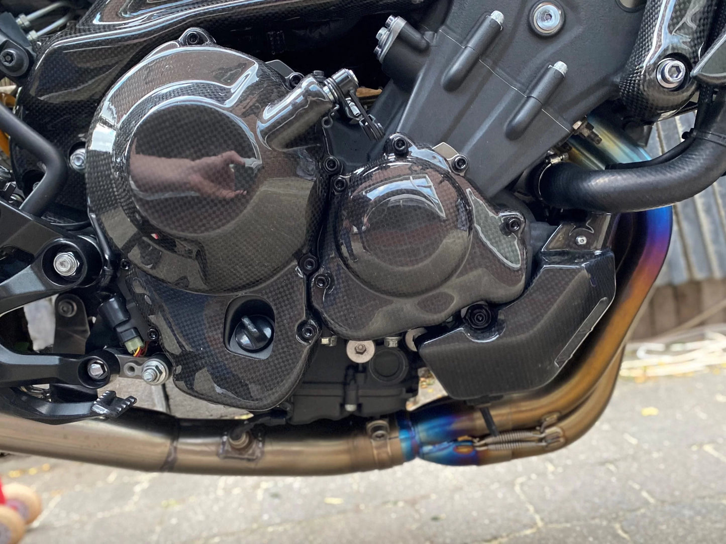 AISKA 100% 3K Dry Carbon Fiber Motorcycle Fairing Engine Protection Cover for Yamaha MT09 FZ09 2017-2020