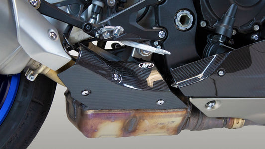 AISKA Motorcycle Carbon Fiber Exhaust Pipe Cover Protector Heat Shield Fairing Kits for Yamaha R1 R1M 2015-2025