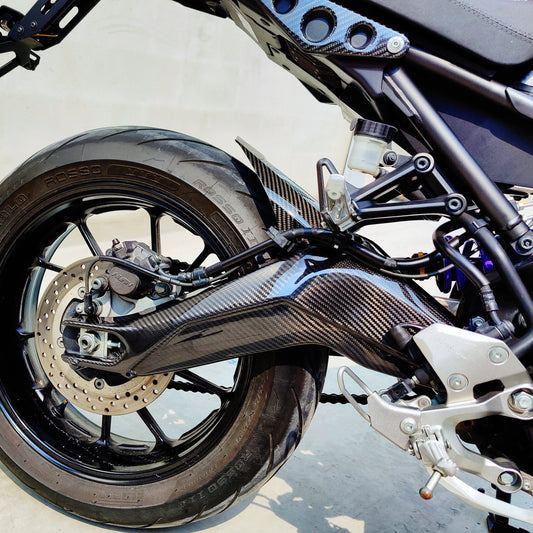 AISKA 100% Real Carbon Fiber Motorcycle Swingarm Cover Swing Arm Guard Protection for Yamaha MT07 FZ07 MT-07 FZ-07 2014-2017