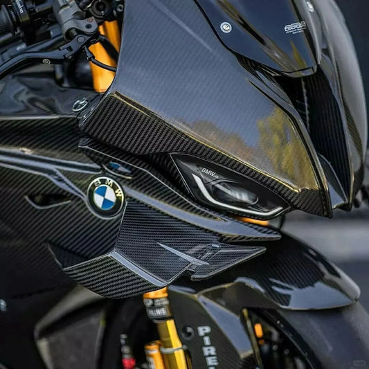 AISKA Motorcycle Carbon Fiber Upper Front Nose Fairing Cowl Head Intake Cover Panel for BMW S1000RR 2019-2024