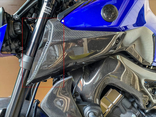 AISKA 100% 3K Dry Carbon Fiber Motorcycle Fairings Front Air Intake Covers for Yamaha MT09 FZ09 2021-2023