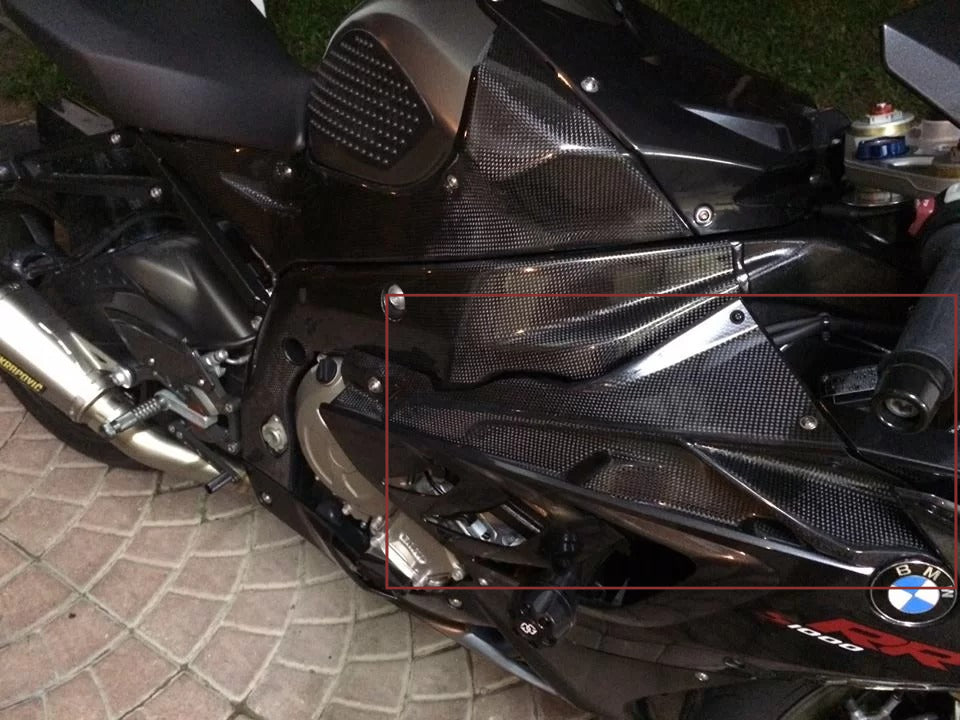 AISKA Twill Weave Glossy Real Carbon Fiber Motorcycle Upper Side Fairing Cover Sde Panel Fairing for BMW S1000RR HP4 2009-2014