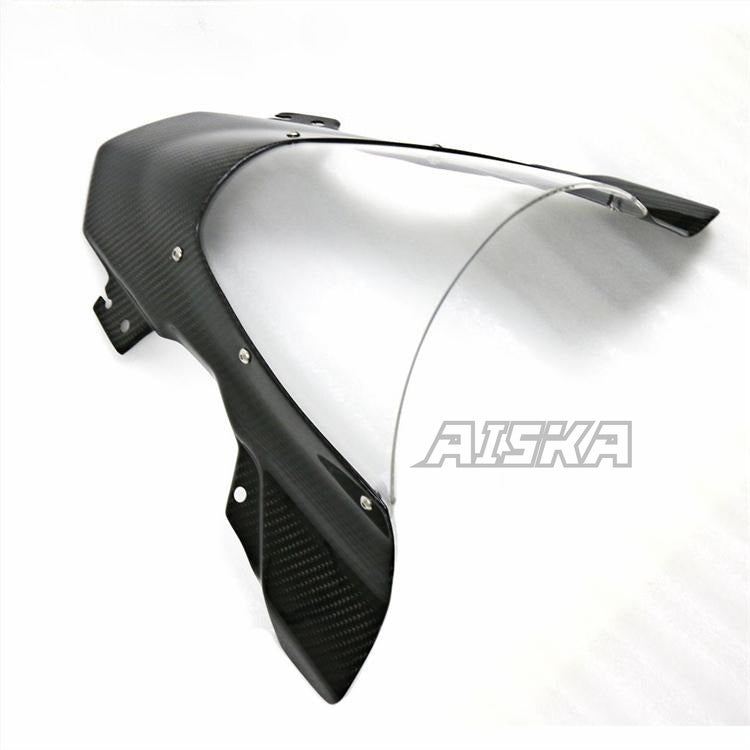 AISKA Twill Wave 3K Carbon Fiber Motorcycle Accessories Motorcycle Dual Bubble Windshield Windscreen for BMW S1000RR 2015-2018