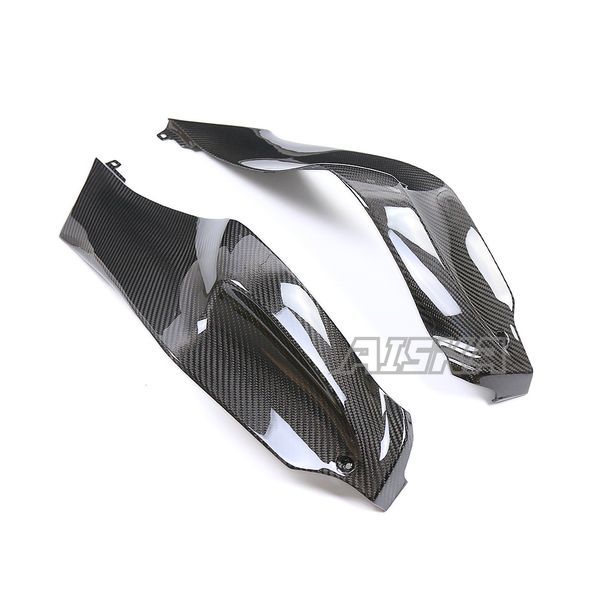 AISKA 3K Dry Carbon Fiber Motorcycle Front Fuel Tank Side Panels Plate Fairing for Kawasaki ZX10R ZX-10R 2021 2022 2023 2024