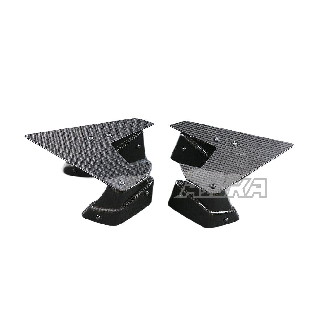 AISKA Full 3K Dry Carbon Fiber Motorcycle Aerodynamic Wing Spoiler Air Deflector Winglet for Kawasaki Z H2 2021 2022 2023 2024