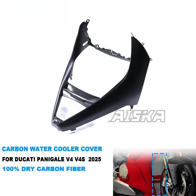 AISKA 100% 3K Full Dry Carbon Fiber Motorcycle Front Lower Water Tank Cover for Ducati Panigale V4 V4S 2025