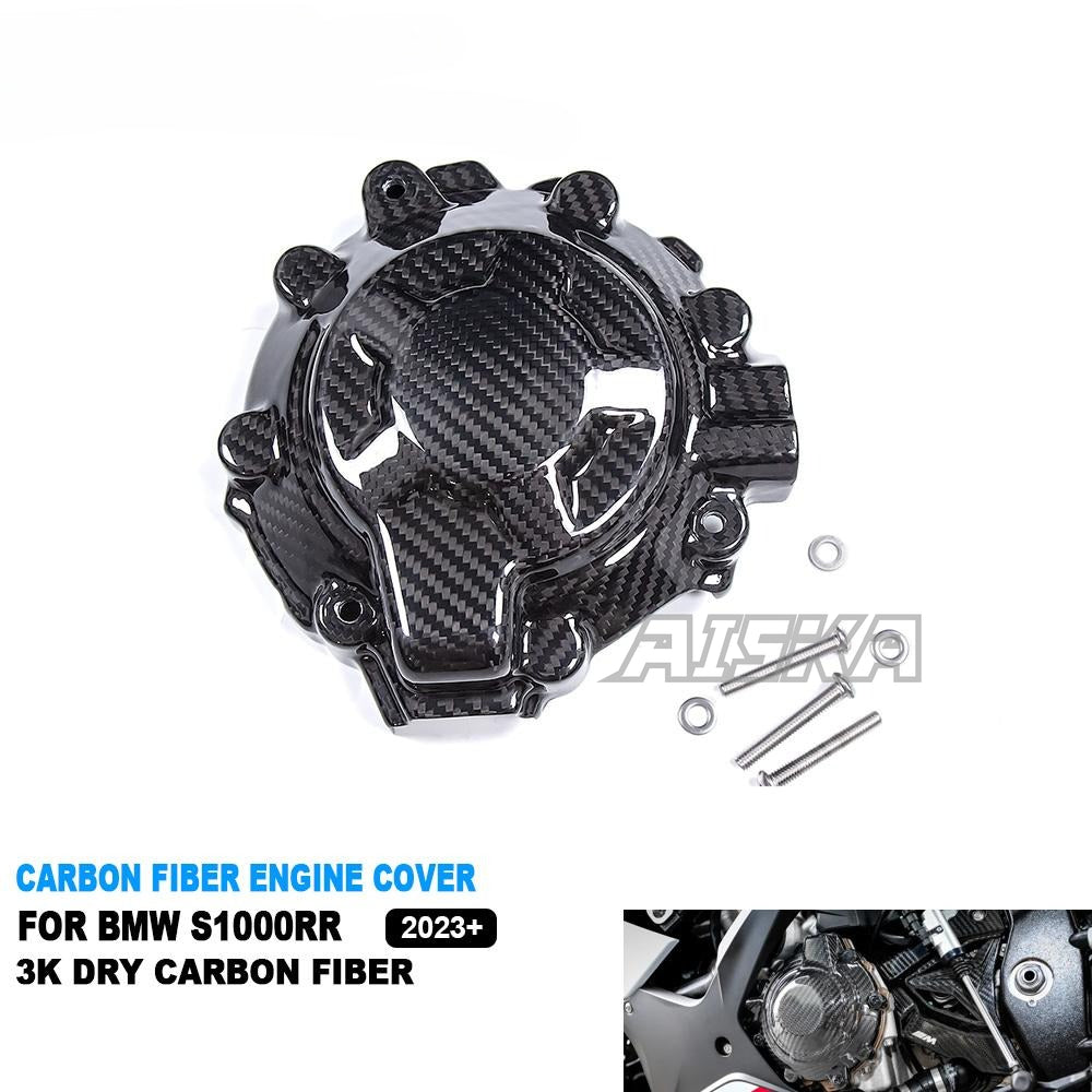 AISKA 100% 3K Dry Carbon Fiber Motorcycle Engine Cover for BMW S1000RR S1000R 2023 2024 2025