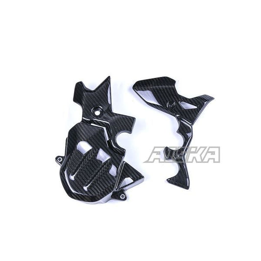 AISKA 100% 3K Dry Carbon Fiber Motorcycle Accessories Engine Protection Case Set Cover for Kawasaki Ninja 400 2018-2024