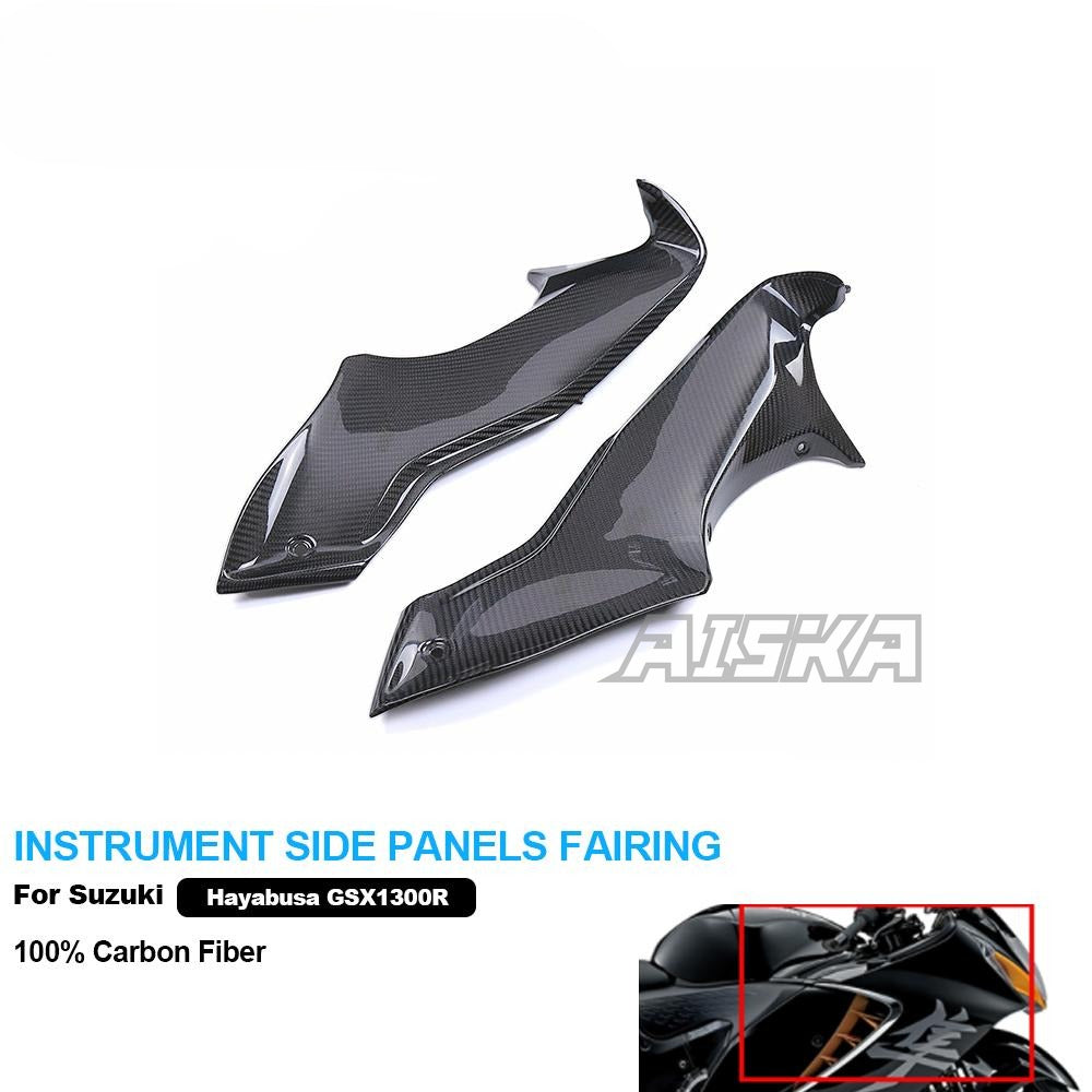 AISKA 3K Dry Carbon Fiber Motorcycle Accessories Instrument Side Panels Fairing for Suzuki GSX1300R Hayabusa 2021-2025