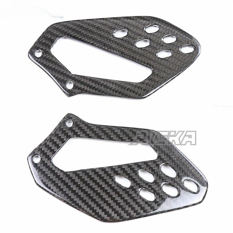 AISKA Twill Weave Golssy 100% Pre-preg 3K Carbon Fiber Motorcycle Foot Pegs Footrest Heel Guards for BMW S1000RR 2009-2018