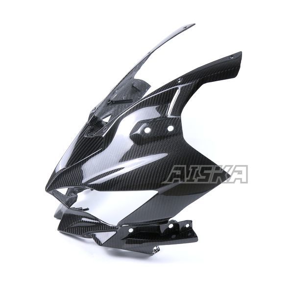 AISKA 3K Dry Carbon Fiber Front Headlight Fairing for Kawasaki Ninja ZX-25R 2020-2024 Motorcycle Accessories