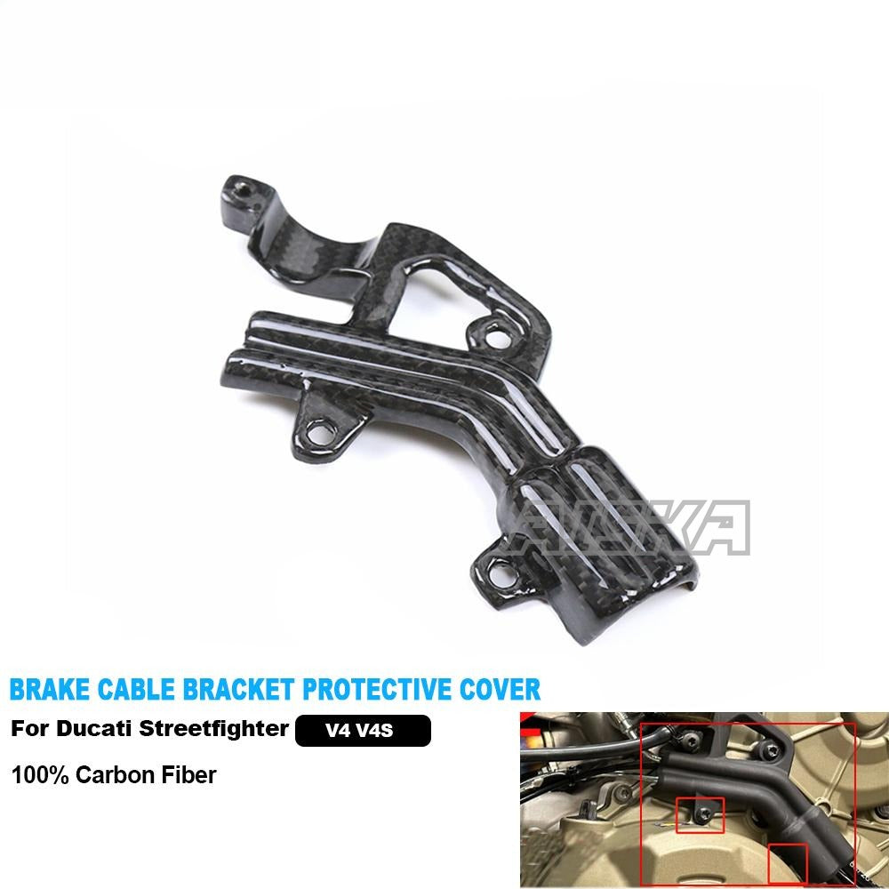 AISKA 100% Dry Carbon Fiber Motorcycle Accessories Bracket Protective Cover for Ducati Streetfighter V4 V4S 2020-2022