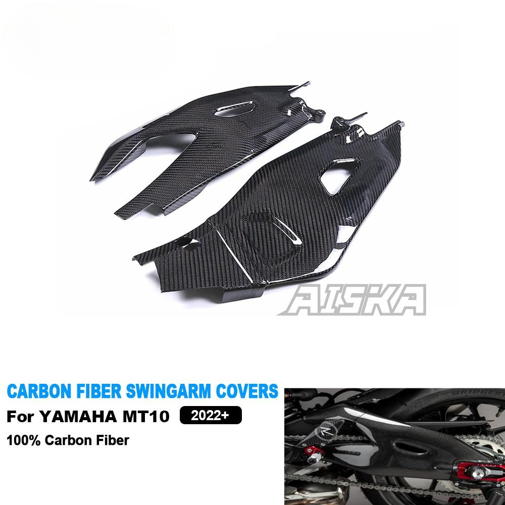 AISKA Dry Carbon Fiber Fairing Accessories Kits Motorcycle Swingarm Covers Protectors for Yamaha MT10 FZ10 2022 2023 2024