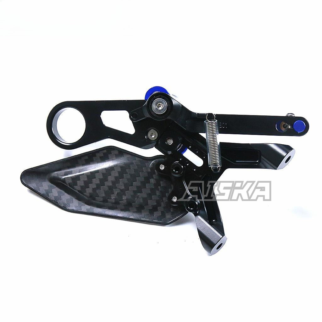 AISKA CNC Dry Carbon Fiber Footrest Kits Racing Products Motorcycle Adjustable Rearset Footrest for BMW S1000RR S1000R M1000RR