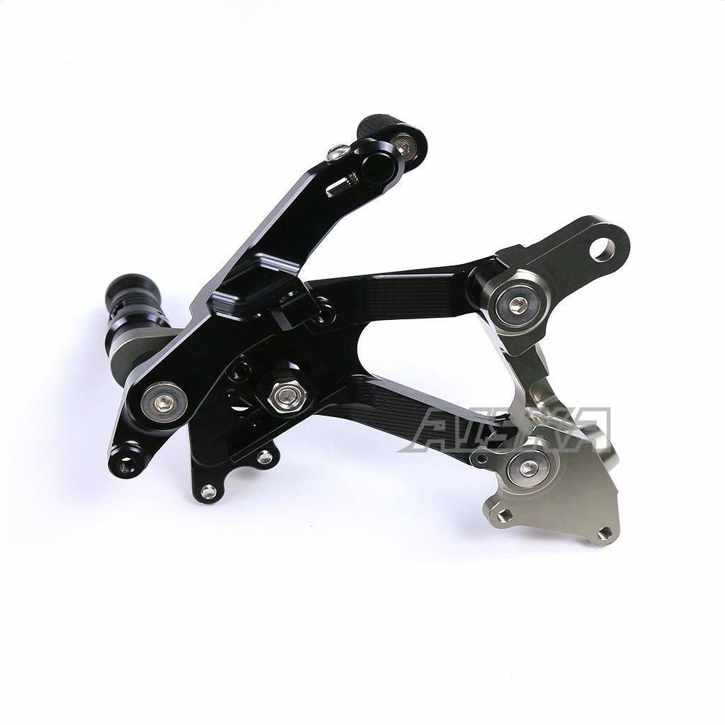 AISKA CNC Aluminum Dry Carbon Fiber Footpeg Rearset Motorcycle Racing Adjustable Rear Footrest for Ducati Panigale V4 V4R V4S