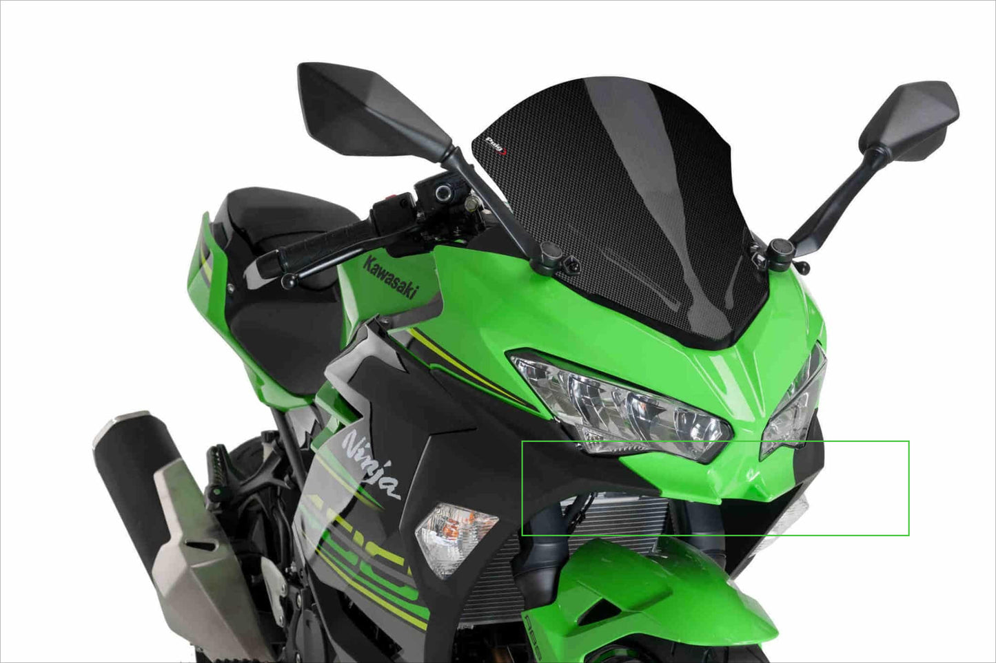 AISKA 100% 3K Dry Carbon Fiber Motorcycle Accessories Front Fairing Aerodynamic Wing Cover for Kawasaki Ninja 400 2018-2024