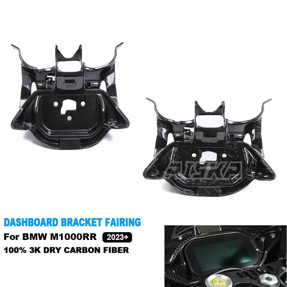 AISKA 100% Pure Carbon Fiber Motorcycle Dashboard Bracket Front Holder Fairing Kits for BMW M1000RR 2023-2024
