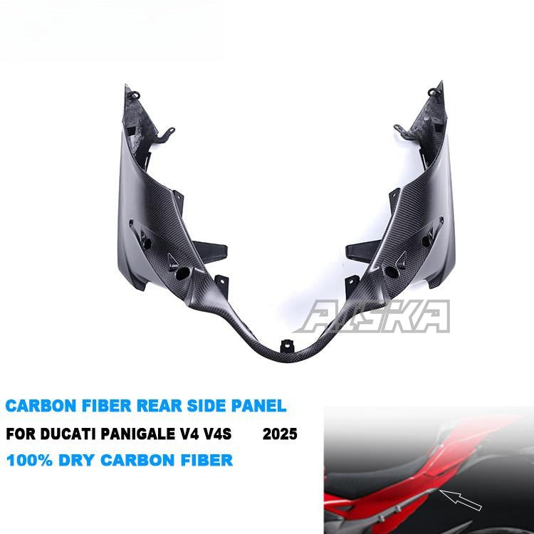 AISKA New Arrival 100% 3K Full Dry Carbon Fiber Motorcycle Rear Tail Side Panel Fairings for Ducati Panigale V4 V4S 2025