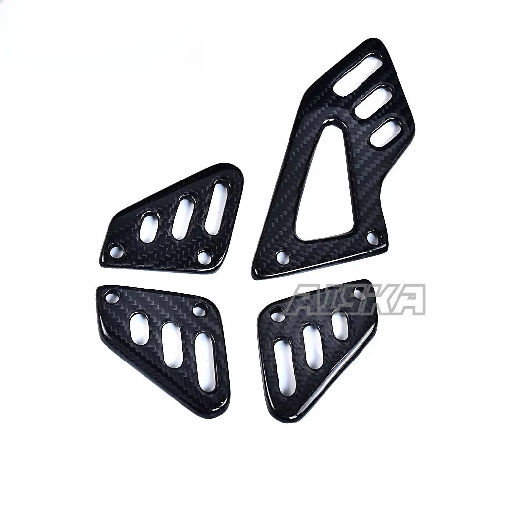 AISKA 100% 3K Pure All Dry Carbon Fiber Motorcycle Body Accessories Heel Guard Plates Fairing for Aprilia RSV4 Tuono V4 2021+