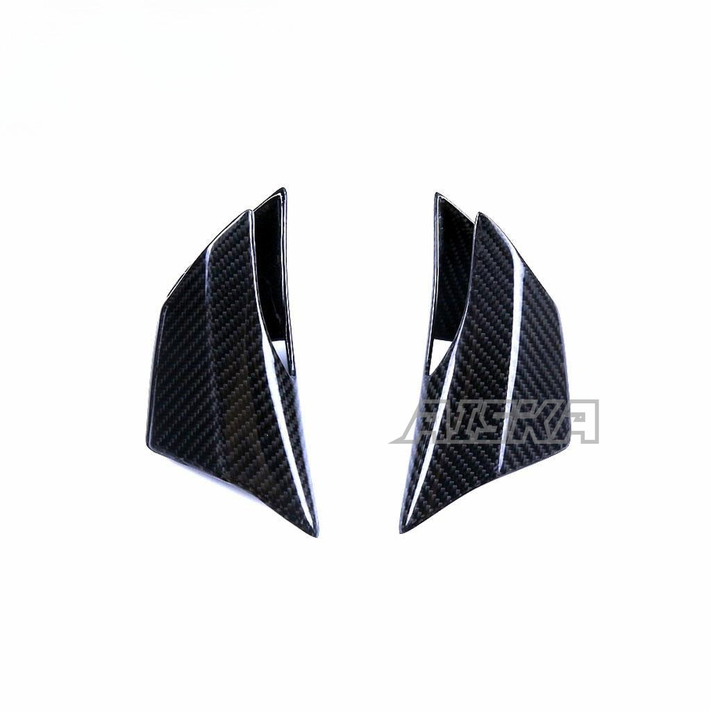 AISKA Dry Carbon Fiber Motorcycle Fixed Wind Wing Flow Front Fairing Side Spoiler Winglet for Honda CB650R CBR650R 2019+