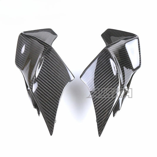 AISKA 100% Full Dry Carbon Fiber Aerodynamic Wing Wind Spoilers Motorcycle Deflector Winglets for Yamaha R3 2022 2023 2024