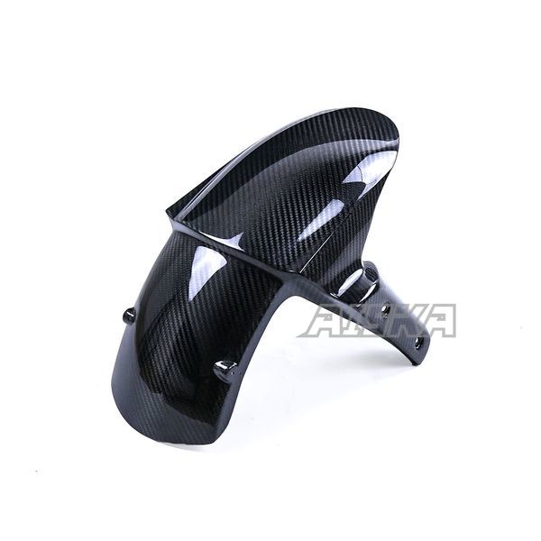 AISKA 3K Dry Carbon Fiber Motorcycle Accessories Front Fender Hugger Mudguard for Kawasaki Z1000 2014+
