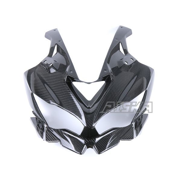 AISKA 3K Dry Carbon Fiber Front Headlight Fairing for Kawasaki Ninja ZX-25R 2020-2024 Motorcycle Accessories