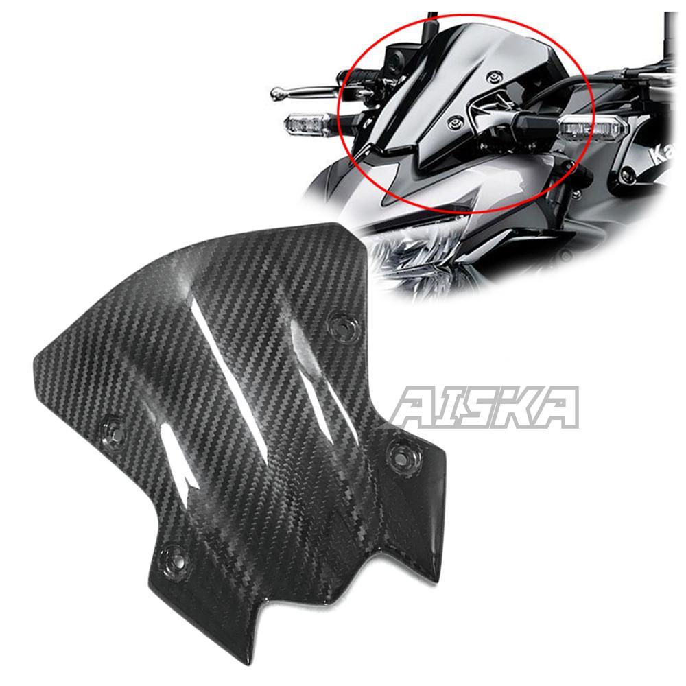 Motorcycle 3K Carbon Fiber Front Windshield Front Fairing Windshield Motorcycle Accessoris for Kawasaki Z900 2017-2019