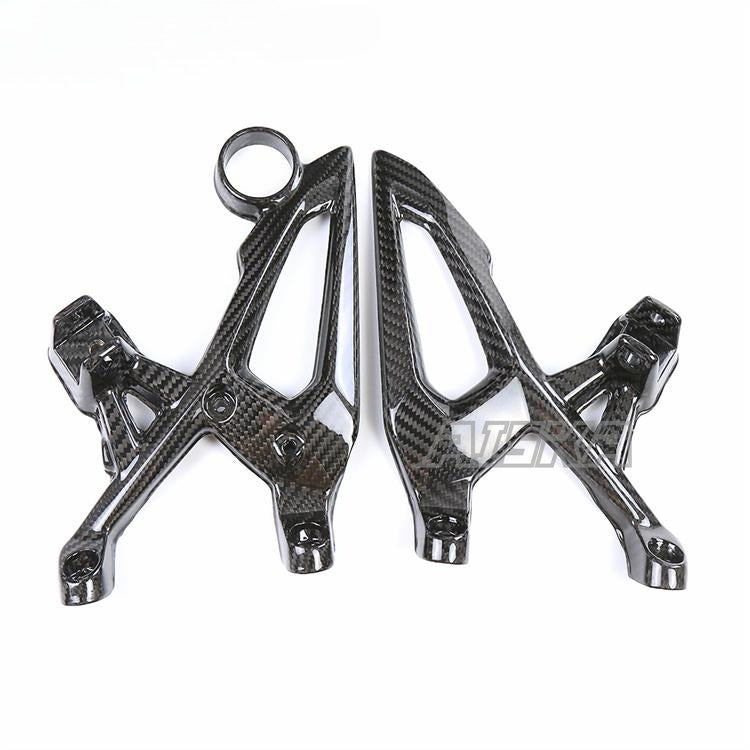 AISKA S1000R Accessories 3K Full Carbon Fiber Motorcycle Rear Rearset Adjustable Foot Pegs Heel Guards for BMW S1000R 2021-2024