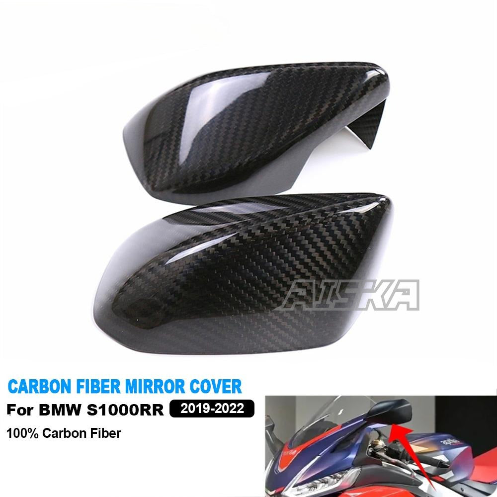 AISKA Motorcycle Mirror Cover Rearview Guards Real Carbon Fiber Rearview Mirror Protector Cowling for BMW S1000RR 2019-2022