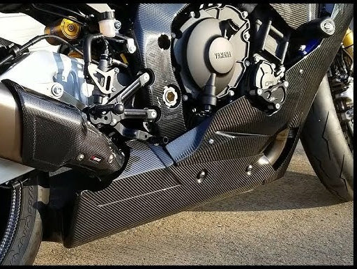 AISKA 100% Full Dry Carbon Fiber Fairing Motorcycle Belly Pan Lower Fairings for Yamaha R1 R1M 2020 2021 2022 2023 2024