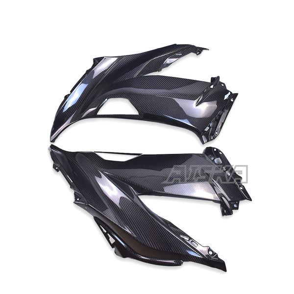 AISKA 3K Dry Carbon Fiber Front Upper Side Panel Motorcycle Fairing Compatible with Kawasaki Ninja ZX-6R 2013-2024