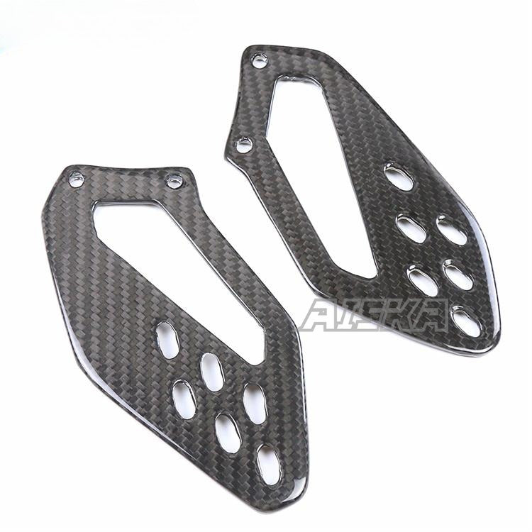 AISKA Twill Weave Golssy 100% Pre-preg 3K Carbon Fiber Motorcycle Foot Pegs Footrest Heel Guards for BMW S1000RR 2009-2018