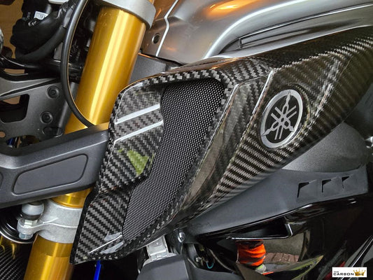 AISKA Dry Carbon Fiber Motorcycle Front Air Intakes Cover for Yamaha MT10 FZ10 2016-2021 2018 2019