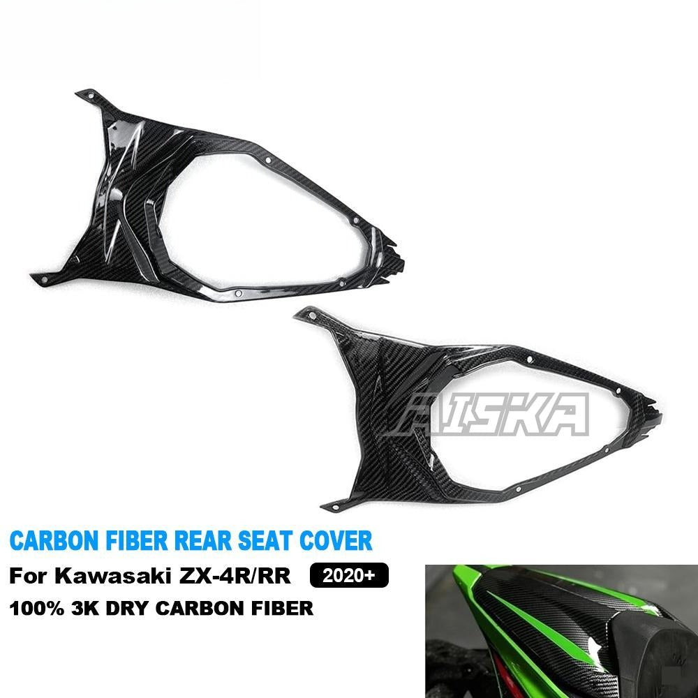 AISKA 3K Dry Carbon Fiber Motorcycle Rear Upper Tail Seat Cover Fairing for Kawasaki Ninja ZX-4R ZX-4RR ZX25R 2020-2024