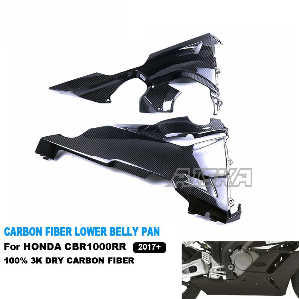AISKA 3K Full Dry Carbon Fiber Motorcycle Belly Pan Lower Side Fairings for Honda CBR1000RR 2017-2024