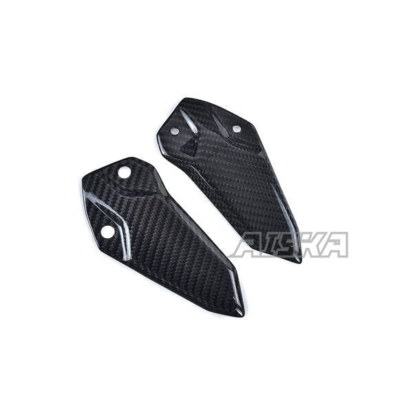 AISKA 3K Dry Carbon Fiber Motorcycle Heel Guard Rearset Plate Foot Peg Protector for Kawasaki Ninja ZX-25R 2020-2024
