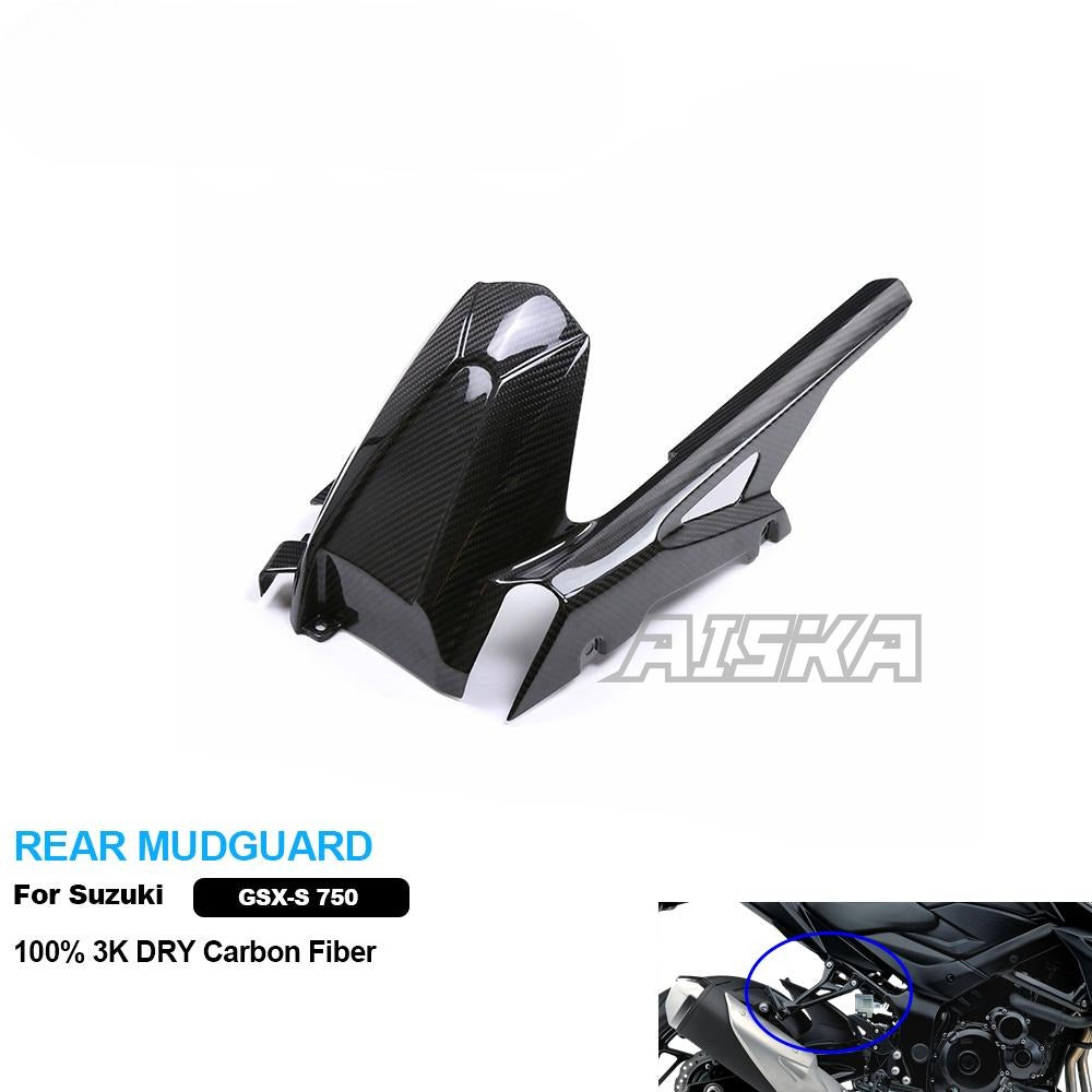 AISKA  3K Dry Carbon Fiber Motorcycle  Accessories Rear Mudguard for Suzuki GSX-S 750  2017-2024
