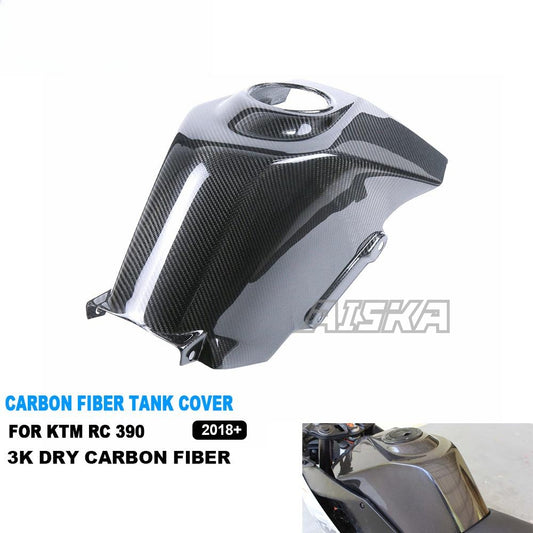 AISKA RC390 3K Dry Carbon Fiber Motorcycle Full Gas Fuel Tank Cover for KTM RC 390 2018 2019 20220 2021 2022 2023 2024