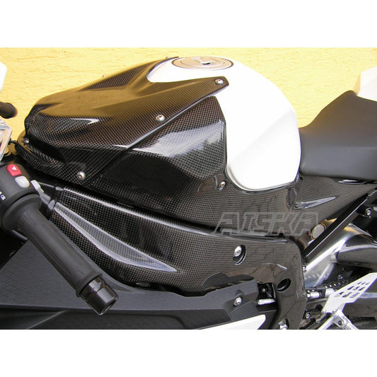 AISKA Twill Weave Glossy 3K 3*3 Carbon Fiber Motorcycle Fuel Gas Tank Side Panels Side Fairings for BMW S1000RR HP4 2009-2014