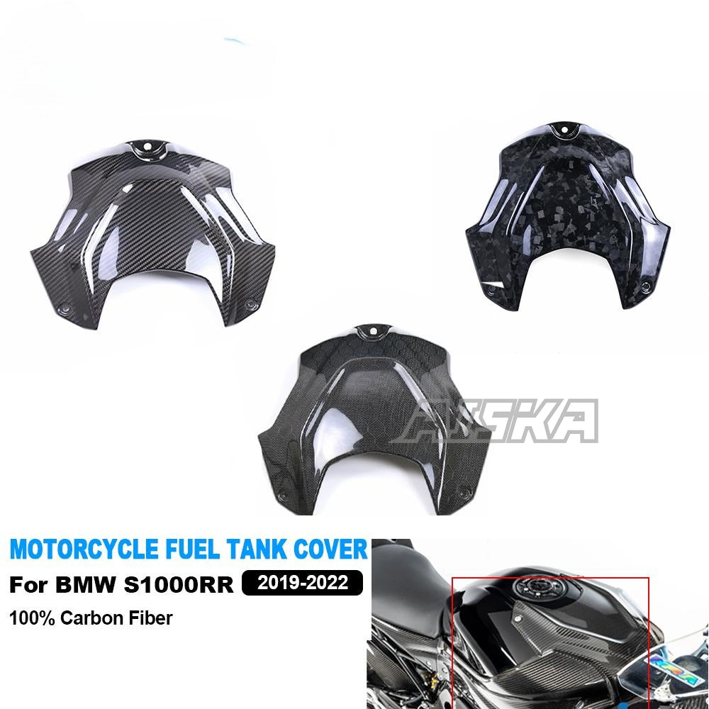 AISKA 100% 3K Carbon Fiber Motorcycle Gas Fuel Tank Cover Protection Tank Airbox Cover for BMW S1000RR M1000RR S1000R 2019-2024