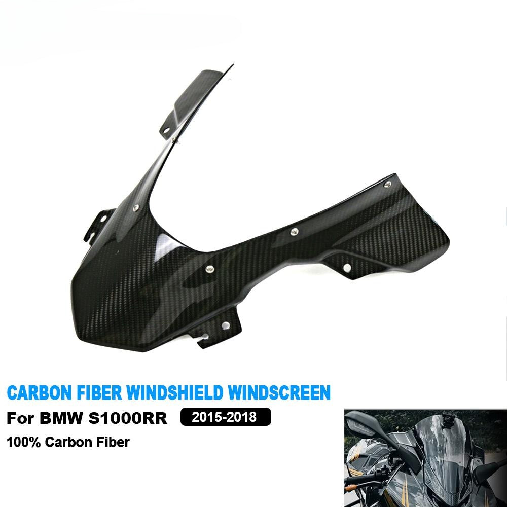 AISKA Twill Wave 3K Carbon Fiber Motorcycle Accessories Motorcycle Dual Bubble Windshield Windscreen for BMW S1000RR 2015-2018