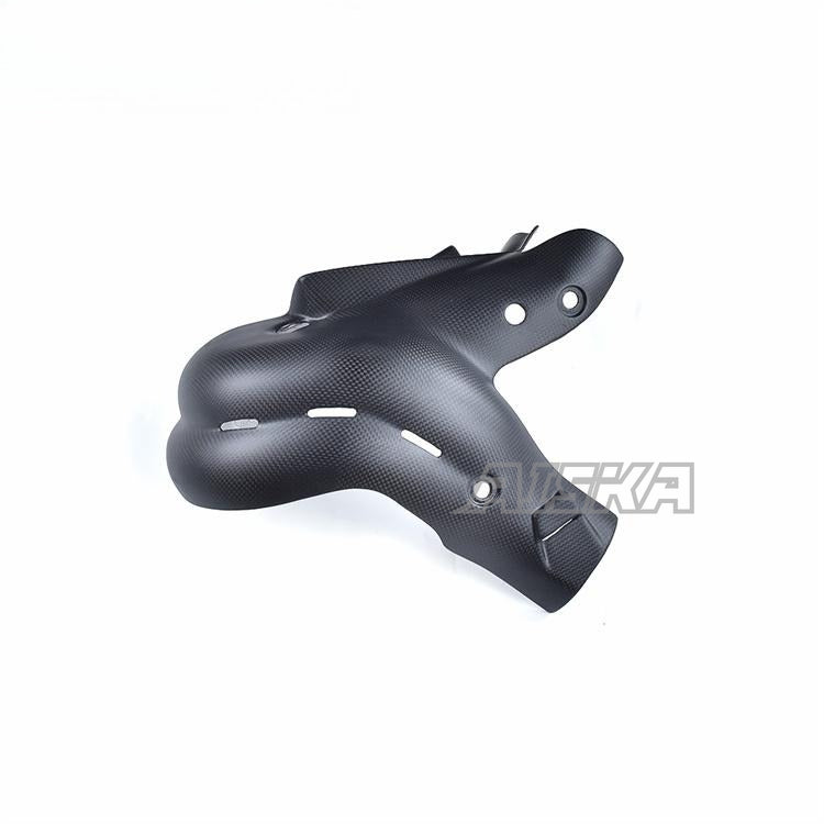 AISKA 100% Dry Carbon Fiber Parts Motorcycle Exhaust Hood and Heat Shield protection for DUCATI Streetfighter V4 V4S 2018-2023