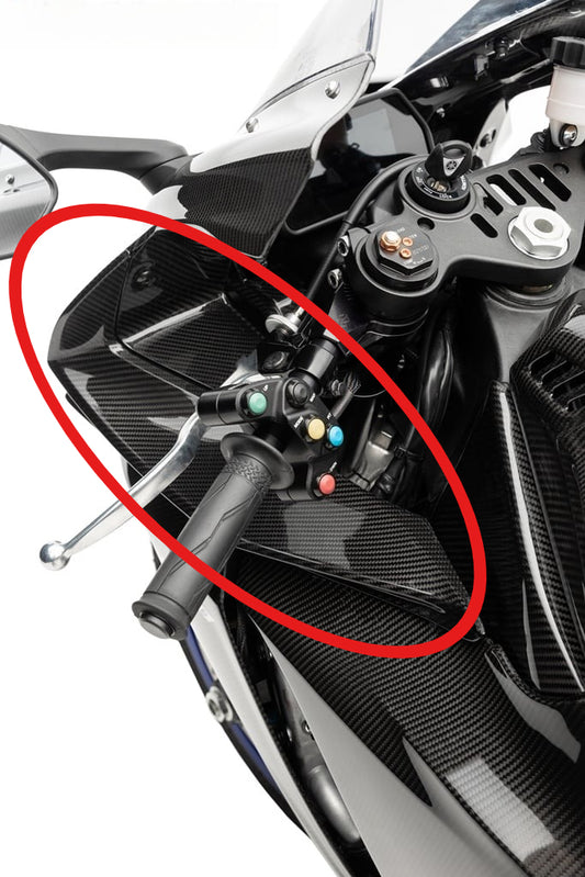AISKA Carbon Fiber Dashboard Side Fairing Motorcycle Inner Instrument Covers Side Panels for Yamaha R1 2020-2024