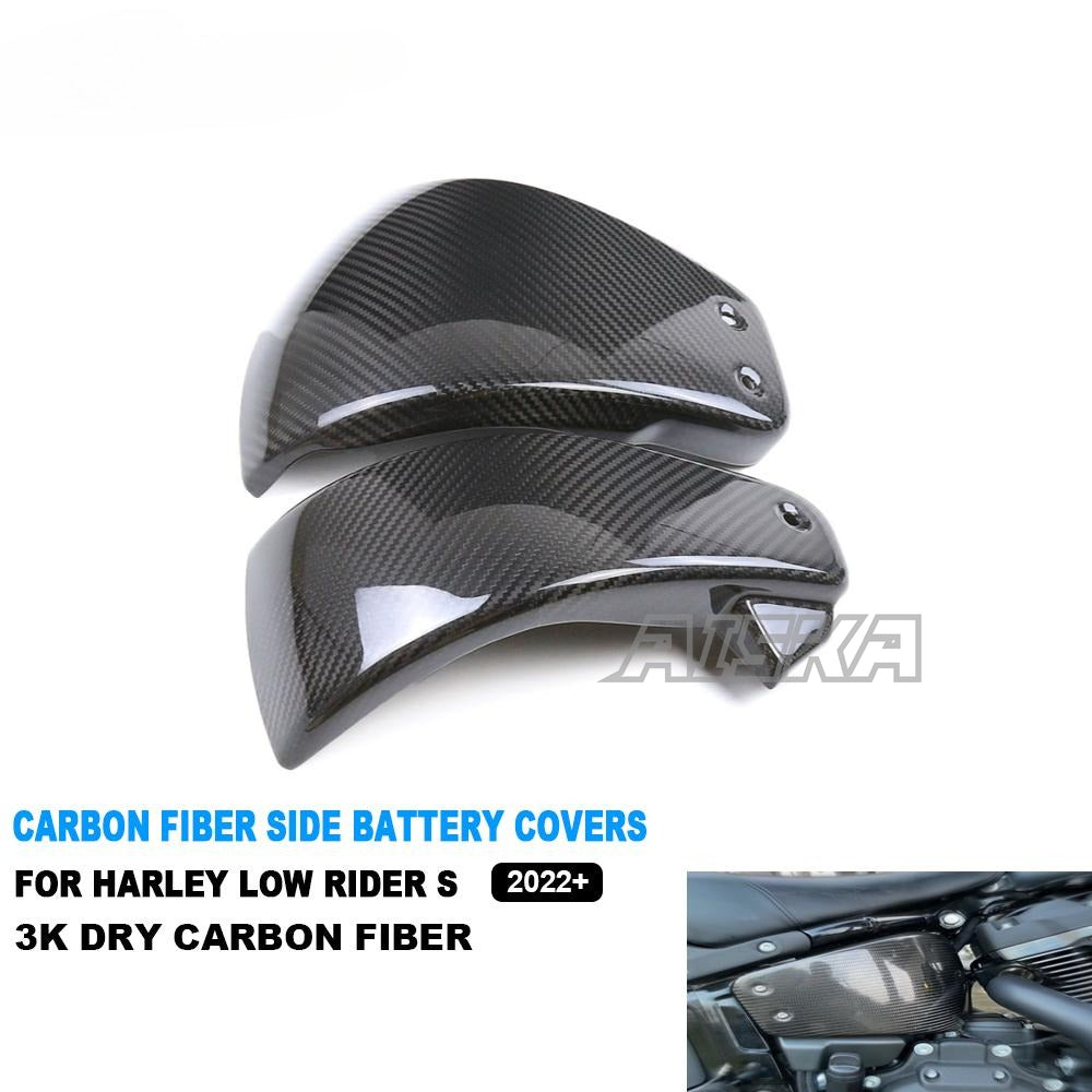 AISKA 3K Carbon Fiber Motorcycle Side Panel Fairings Frame Battery Covers for Harley Davidson Softail Low Rider S ST  2022-2025