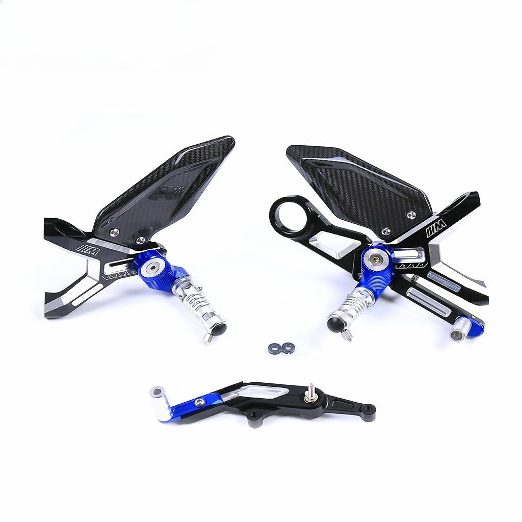 AISKA CNC Dry Carbon Fiber Footrest Kits Racing Products Motorcycle Adjustable Rearset Footrest for BMW S1000RR S1000R M1000RR