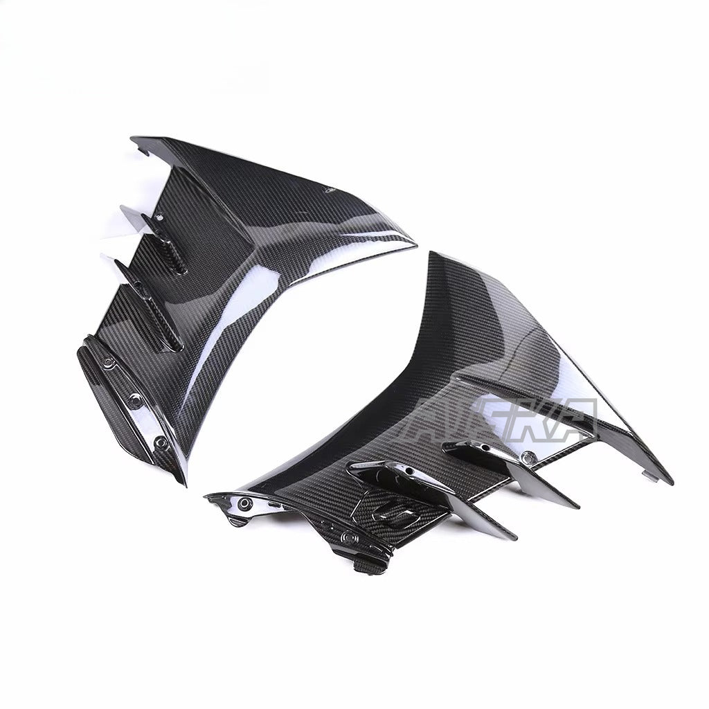 AISKA 3K 3*3 Carbon Fiber Motorcycle Accessories Front Headlight Fairing Lower Cover Frame Fairing for Aprilia RSV4  2021+