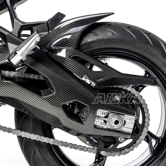 AISKA Wholesale 3K 3*3 Real Dry Carbon Fiber Motorcycle Rear Hugger Fender Mudguard for BMW S1000XR 2020 2021 2022 2023 2024