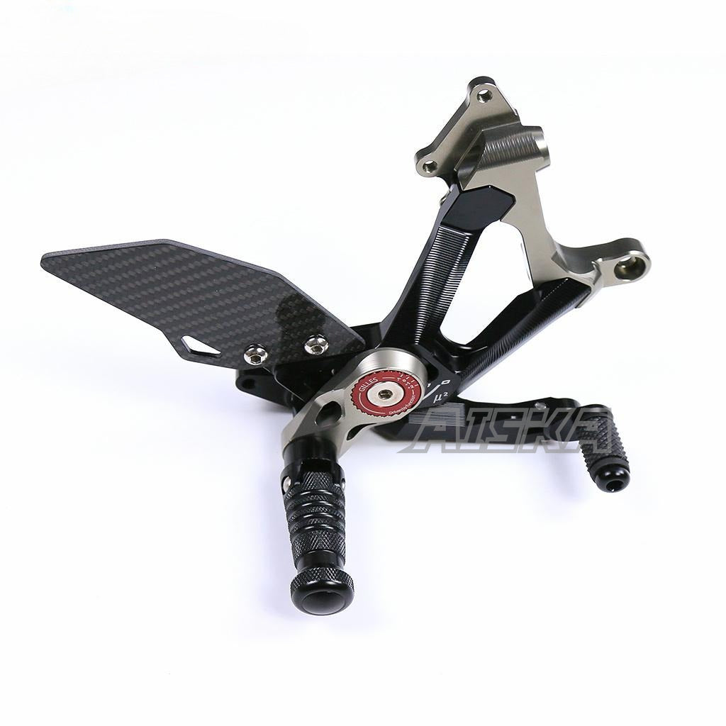AISKA Racing Motorcycle Carbon Fiber Foot Kit CNC Aluminum Alloy Rear Sets Footrest Rear Set for Ducati Streetfighter V4 V4S